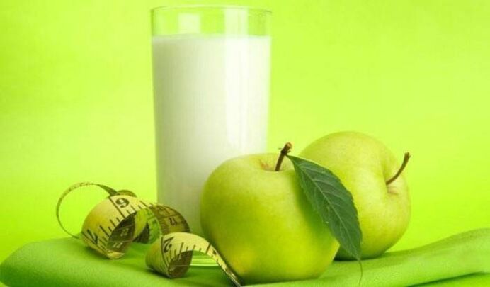 Kéfir et pommes pour perdre du poids.