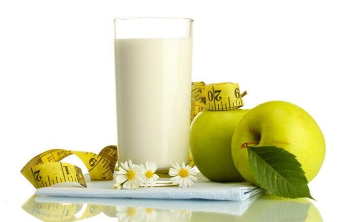 Kéfir avec des pommes